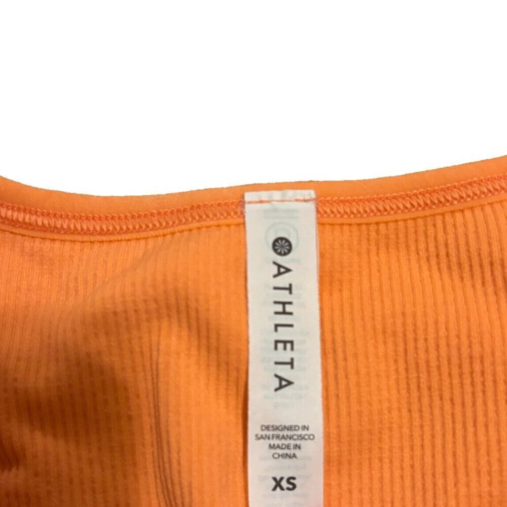 Athleta Aurora Seamless Crop Ribbed Tank Orange - Women's Size XS - Picture 4 of 5
